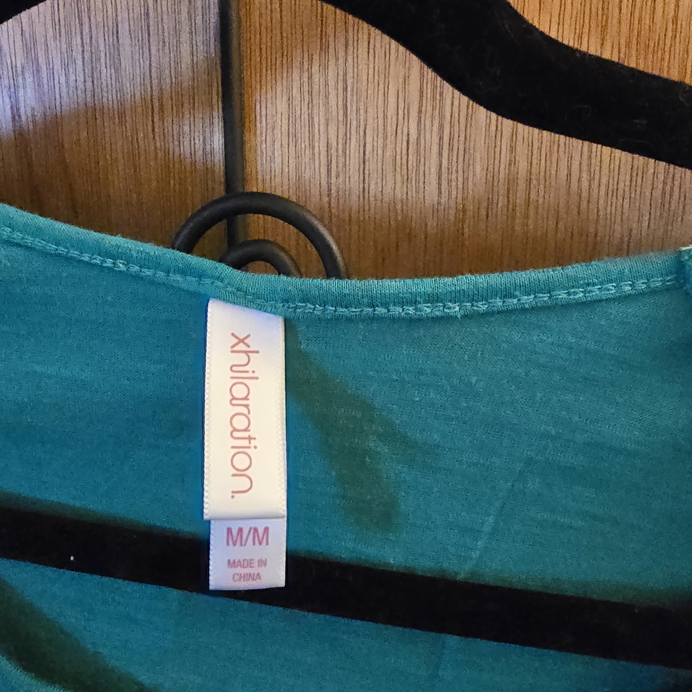 Xhilaration Jade Green Crochet-Panel Crop Top - Picture 3 of 4